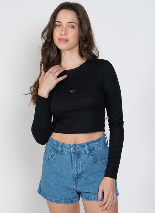 Blusa Roxy M/L Baby T Preto