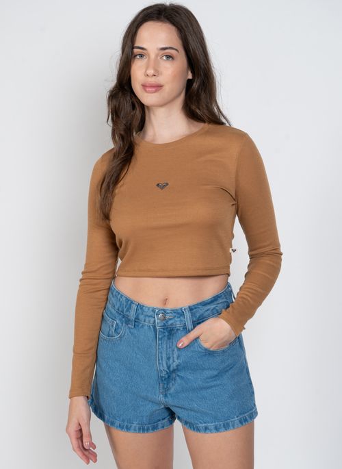 Blusa Roxy M/L Baby T Caqui