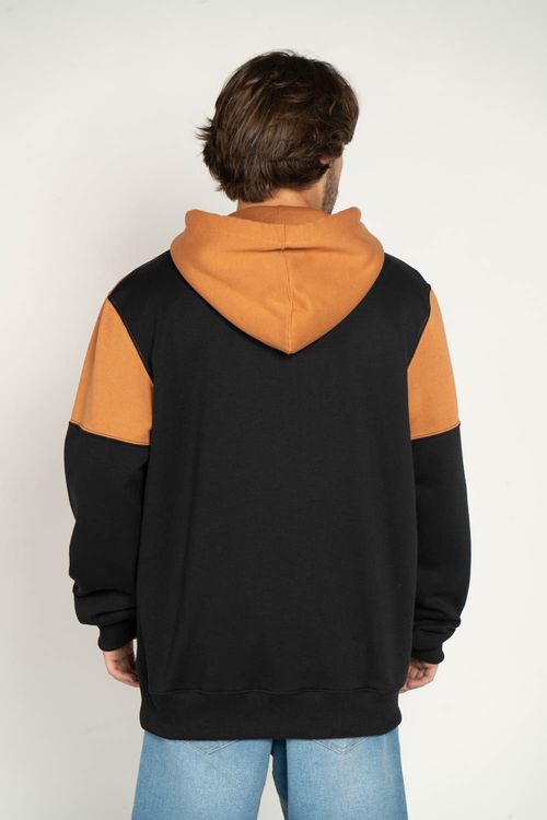 Moletom Quiksilver Fech Sunchiser Preto/Mostarda