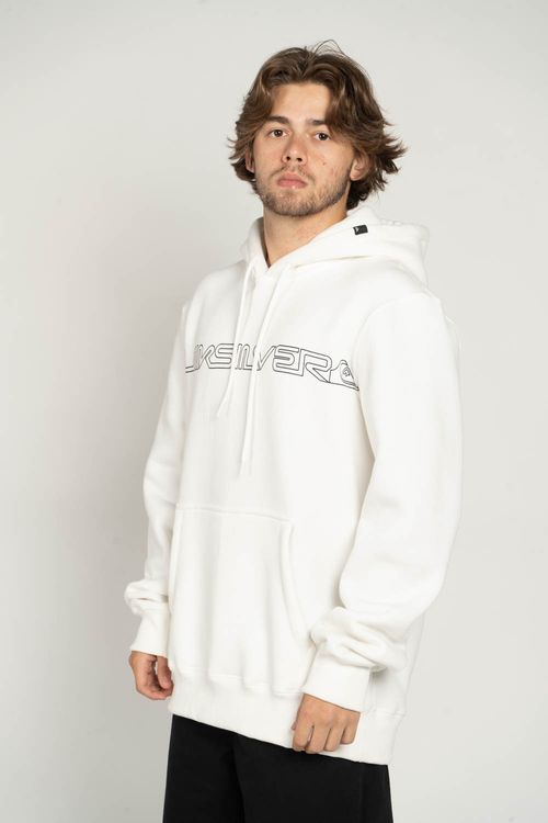 Moletom Quiksilver Word Block 310G Branco