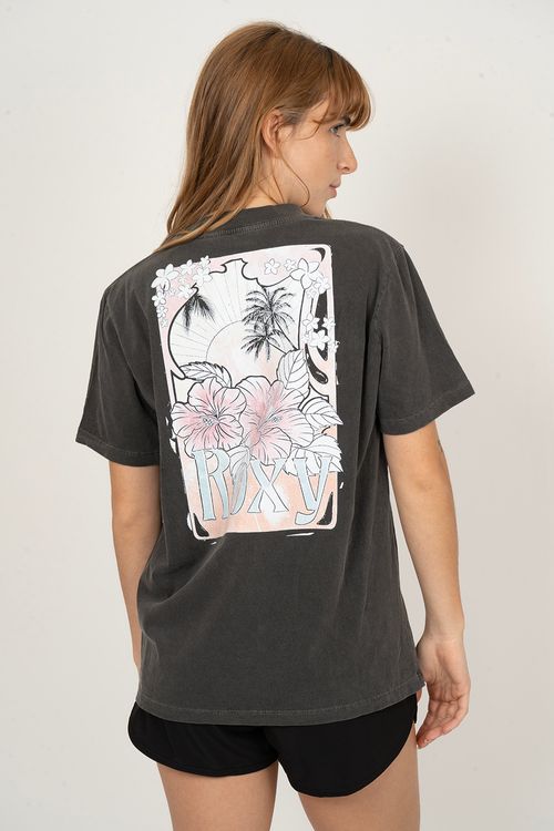 Blusa Roxy M/C Tall Oversize Washed Preto