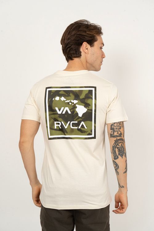 Camiseta RVCA M/C Va Atw Hawaii Off White