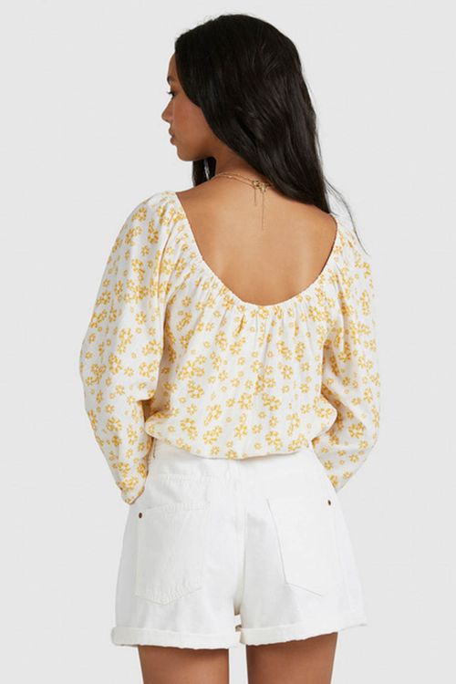 Blusa Roxy M/L Soho Sessions Bright White Mini Flower