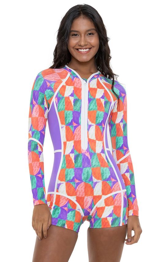 Maiô Roxy Stella Jean Surf Onesie Lycra Holly Green Zo