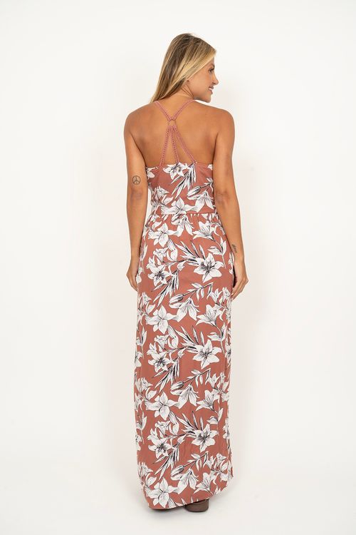 Vestido Roxy Pavement Border Imp Withered Rose Lily House