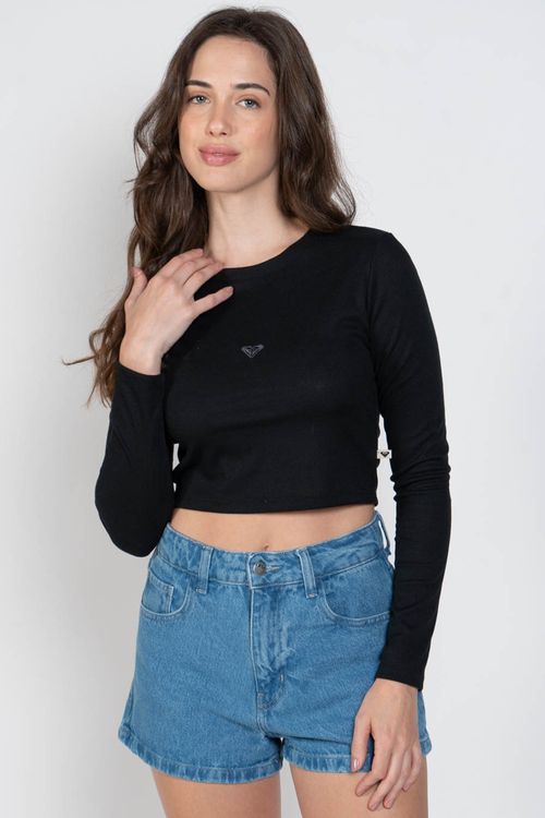 Blusa Roxy M/L Baby T Preto