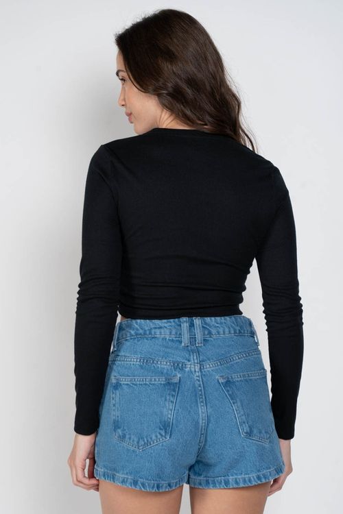 Blusa Roxy M/L Baby T Preto