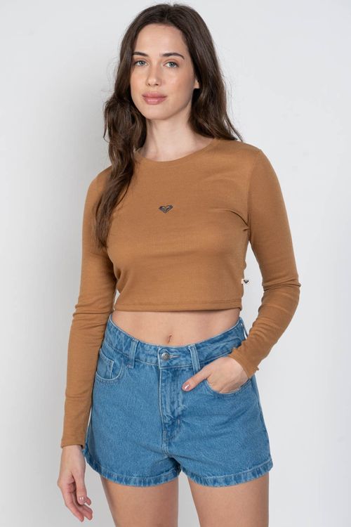 Blusa Roxy M/L Baby T Caqui