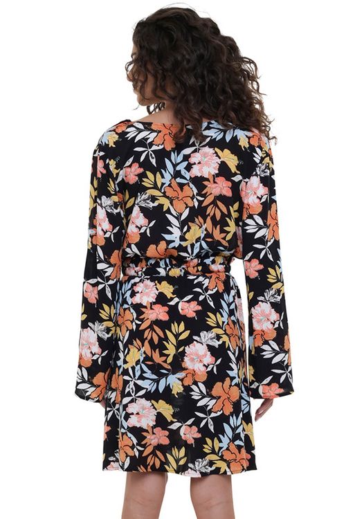 Vestido Roxy Modern Mood Anthracite Island Vibes