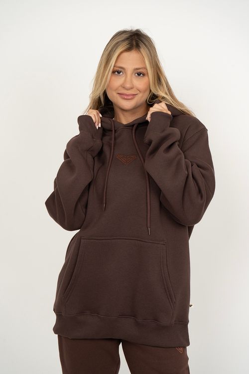 Moletom Roxy Fech Simple Love Marrom