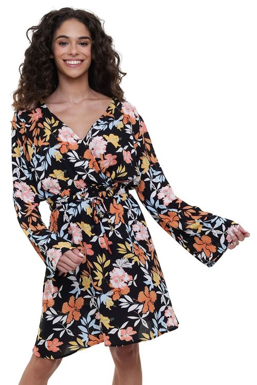 Vestido Roxy Modern Mood Anthracite Island Vibes