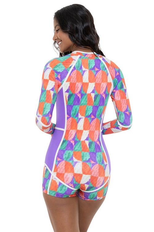 Maiô Roxy Stella Jean Surf Onesie Lycra Holly Green Zo