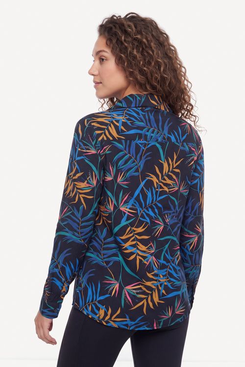 Camisa Roxy M/l Mess Is Mine Imp Anthracite Wild Leaves