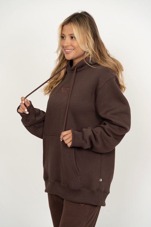 Moletom Roxy Fech Simple Love Marrom