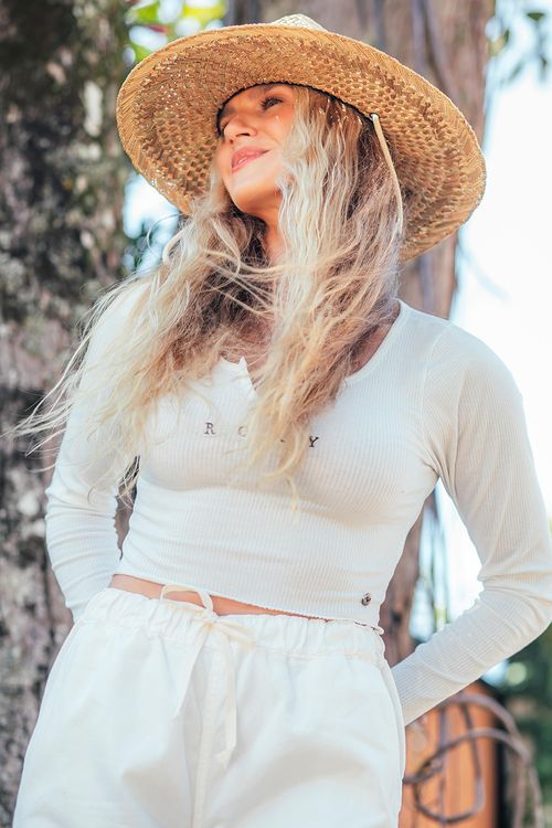 Blusa Roxy M/l Sandy Night Off White