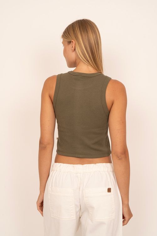 Regata Roxy Logo Embroidery Verde Militar