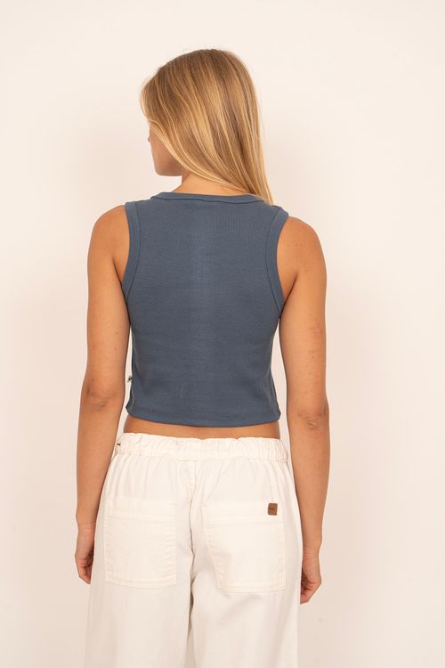 Regata Roxy Logo Embroidery Azul Escuro