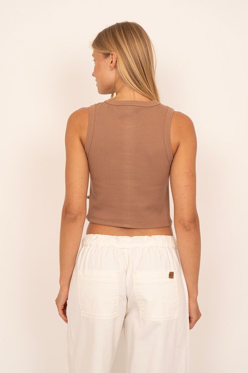 Regata Roxy Logo Embroidery Marrom Claro
